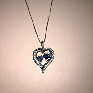 Sapphire heart pendant necklace